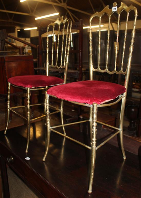 Pair of brass chairs